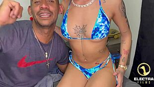 Hung Moreno splits tiny Venezuelan slut in live rough creampie ride