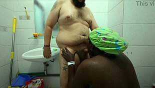 fucking my black wife in shower then bedroom she vibes me off with wand