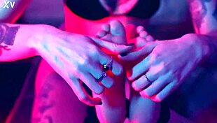 her tiny feet tickle me into total choking submission