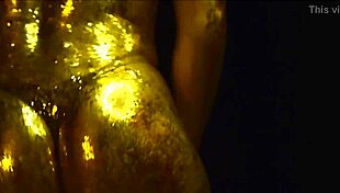 Nastya Vdovik flaunts golden big ass thong panties nasty