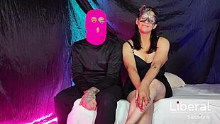 real swinger couple swap leads to juicy latina wife riding stranger's cock in homemade 4some