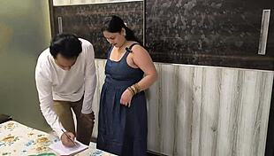 mala randi bends over bed for tailor's deepthroat doggystyle pounding no charge