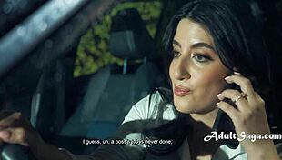 wife dives into steamy office adultery with chubby boss while husband watches