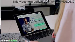 Doctor fucks big titted nurse patient deepthroat cumshot facial hospital glasses