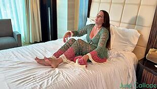 cute blue-eyed cheating wife rides cowgirl anal doggystyle missionary in hotel heels shaved pussy tattooed