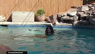 helenaprice plays slutty mermaid slurping big black cock outdoors before swallowing cum in halloween roleplay.