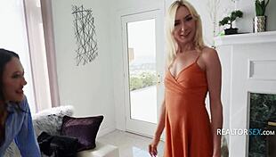 Petite lesbians 😍 seduce realtor babe for hot discount deal! 🔥