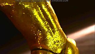 Nastya Vdovik flaunts golden big ass thong panties nasty