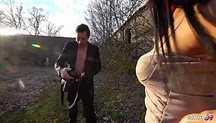 Maria tricked to big dick outdoor fuck?