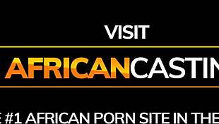 Dark ebony bombshell takes interracial facial in hardcore casting