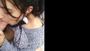 Brunette babe, wanna see you deepthroat that dick outdoors in public?