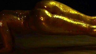 Nastya Vdovik flaunts golden big ass thong panties nasty