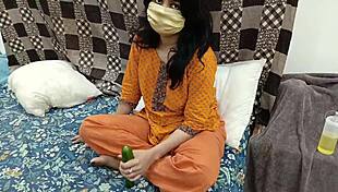 pakistani stepdaughter caught masturbating with cucumber then fucked hard by stepfather
