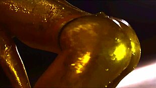 Nastya Vdovik flaunts golden big ass thong panties nasty