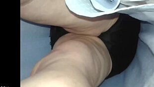 three subtle upskirt peeks under white grandma's skirt