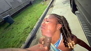 Married trucker wife turns truck stop slut sucking dick in parking lot like a pro lizard