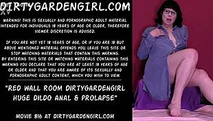 dirtygardengirl stuffs huge dildo deep anal in red room prolapse 😱🍑🔥