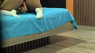 Latina schoolgirl wrecks her huge ass gaping with toy as pervy stepdad watches anal amateur style.