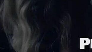 Petite Blonde Elsa Jean Poses with Sharp Sword Before Riley Anne Exposes Curvy Hot Body