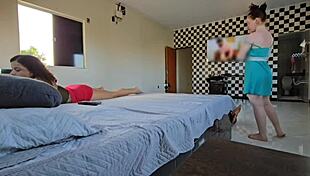 climb on top while my friend ignores as her husband rails my ass full of cum