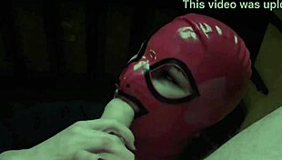 preview milf gags deep on massive cock in latex