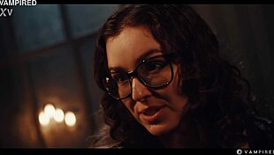 nerdy vampire leana lovings rips clothes off asian rikako katayama for wet lesbian scissoring