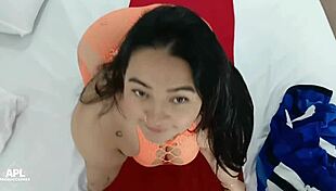 Pure bliss filming chubby stepmom suck my massive throbbing cock part 2