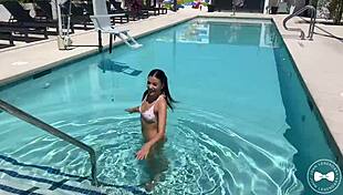 Cheating wife rides bbc poolboy bareback on trip!