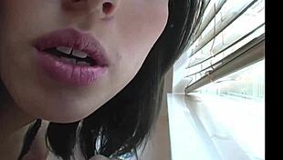 Gorgeous brunette teen slut whispers dirty jerk off instructions just for you!