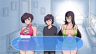 happy puppies romp with snow daze milf group