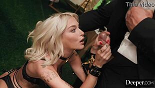 Deeper Bratty Submissive Emma Rosie Blindfolded Cuffed And Ass Fucked Hard