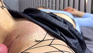 up close ripping clothes to fuck milf pussy hard then creampie drip inside