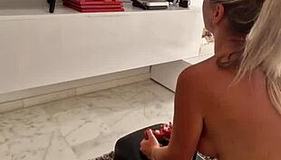 Wife Moans on Sybian Sex Machine While Fingering Her Shaved Pussy Riding Hard