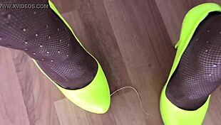 tranny in mini skirt bondage shows long legs fetish