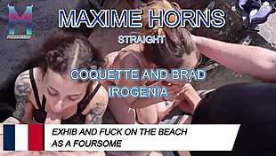 imagine two slutty girls bareback outdoor group cum swap on beach wild heat