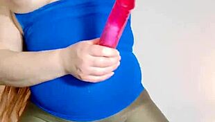 Esposa puta masturbates pussy lips seducing hubby's boss in sheer video!