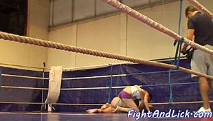 euro babes wrestle backstage ripping panties in lesbian catfight