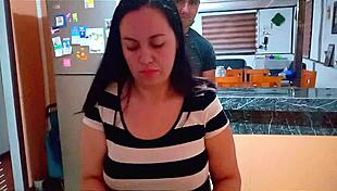 😩 my stepsons friend sneaks in kitchen fucks mommy rough while dishes wait