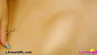 dashing blonde model caresses her body on sofa