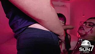 halloween lesbian sluts with big clits get rough fucked hard in hairy pussies 👻🍆💦