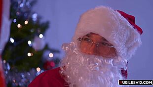 horny stepmom gets dripping wet waiting for santa