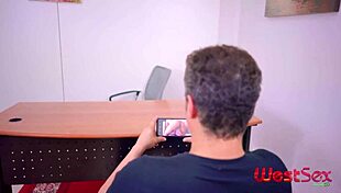 😏 guy caught watching porn in interview... she gets horny & fucks him raw - Rafella & Erick Fire!