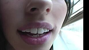 Gorgeous brunette teen slut whispers dirty jerk off instructions just for you!