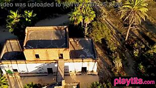 petite asian tanned milf bares juicy tits hairy pussy outdoors