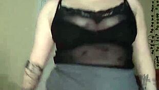 busty goth strips teasingly to squirting climax