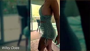 Wifey Flaunts Sexy Tight Gym Gear Teasing Big Tits And Ass