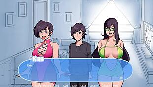 happy puppies romp with snow daze milf group