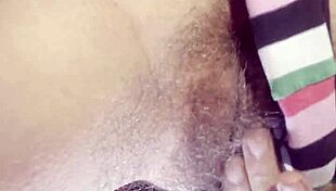 brunette hairy pussy cums hard first time on camera closeup