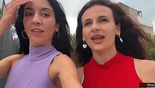 Slutty neighbors, you cute faces need our hot cum for that public walk, ready to flash and kneel?