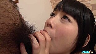 After blowjobs from many she kneels ready for their hot bukkake cumshot shower